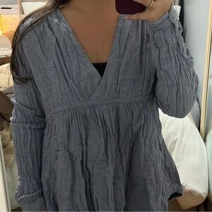 Free People Blue Striped Top